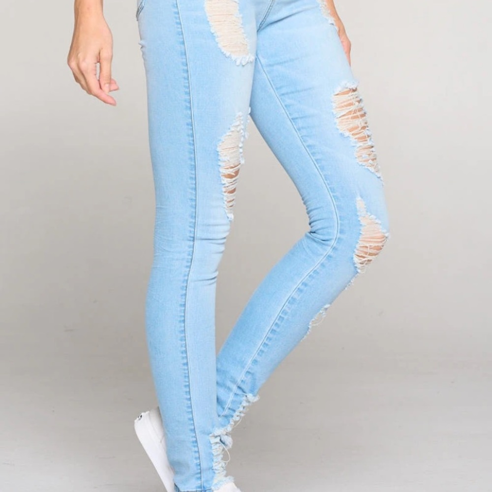 V.I.P Distressed Skinny Denim Jeans